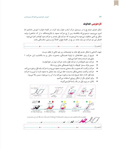 اموزش خوشنویسی با خودکار نوین تحریر - نمونه سوم - جزیره کتاب های الکترونیکی